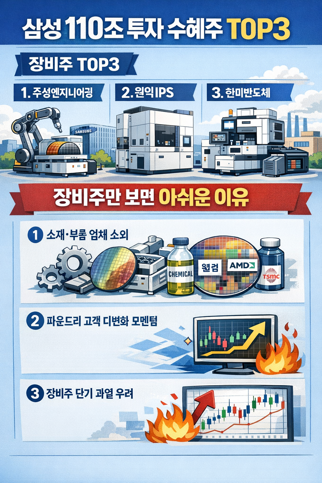 삼성 110조 투자 수혜주 TOP3 장비주만 보면 아쉬운 이유