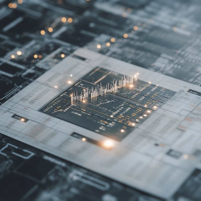 모니터에 하락하는 금리와 상승하는 ETF 차트 화살표가 교차하며, ECB 금리 인하와 ETF 가격 상승의 상관관계, 매수타이밍, 투자이점, 금리-ETF 상호작용, 글로벌 자산운용 등의 핵심 투자포인트를 강조