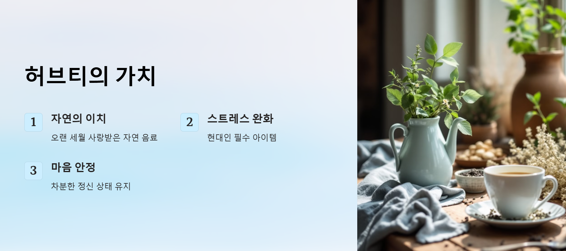 현대인의 필수 아이템, 집중력 허브티