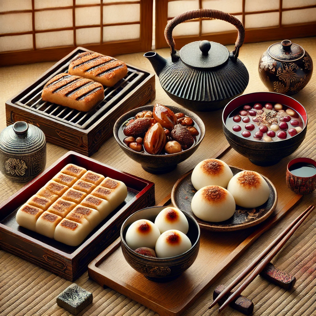 전통적인 모찌 먹는 방법