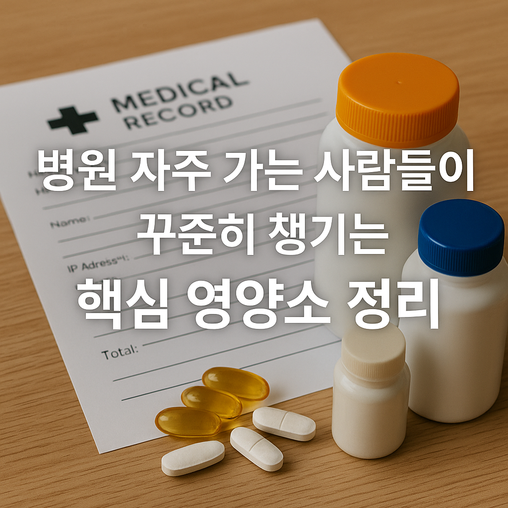 병원 자주가는 사람들이 꾸준히 챙기는 핵심영양소 정리, 실사형 이미지