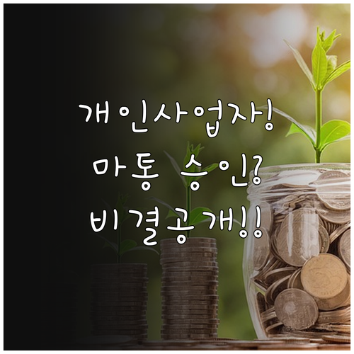 개인사업자 마이너스통장 조건과 승인율..
