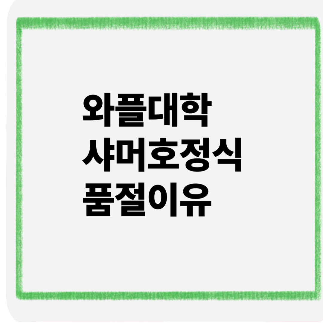 와플대학 샤머호정식 품절이유