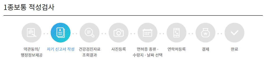 1종보통 적성검사 차례