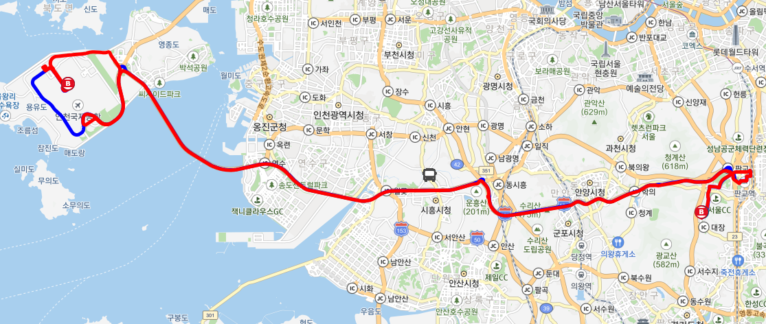 5000번 공항버스 노선