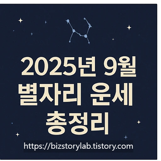 2025년 9월 별자리 운세 썸네일 이미지