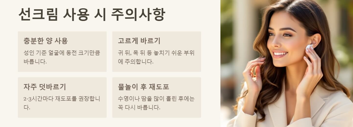 선크림 무기자차 유기자차 차이 바르는 순서