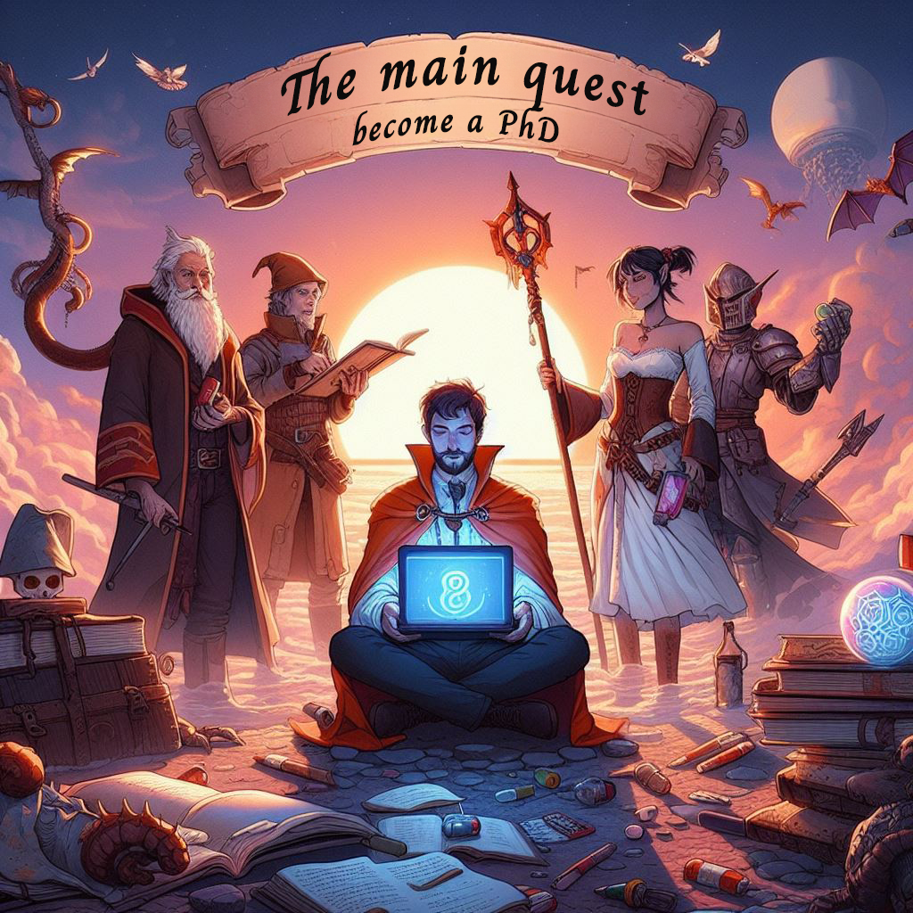 Becoming a phd as a rpg quest