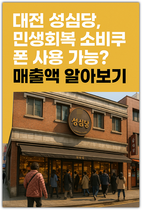 성심당, 민생회복 소비쿠폰 사용 가능? 매출액 알아보기