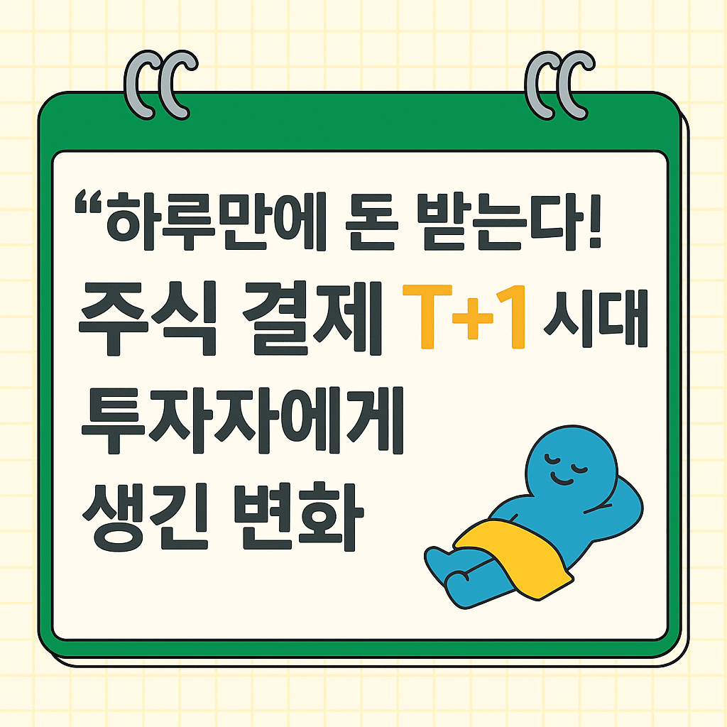 하루만에 돈 받는다! 주식 결제 T+1