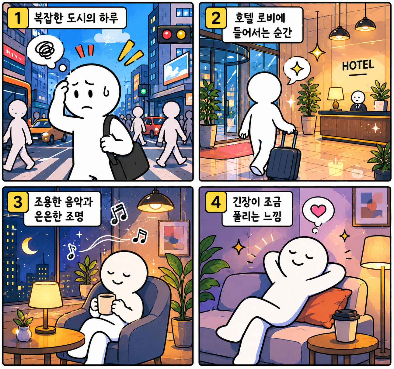 호텔 로비공간의 여유