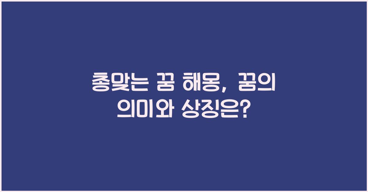 총맞는 꿈