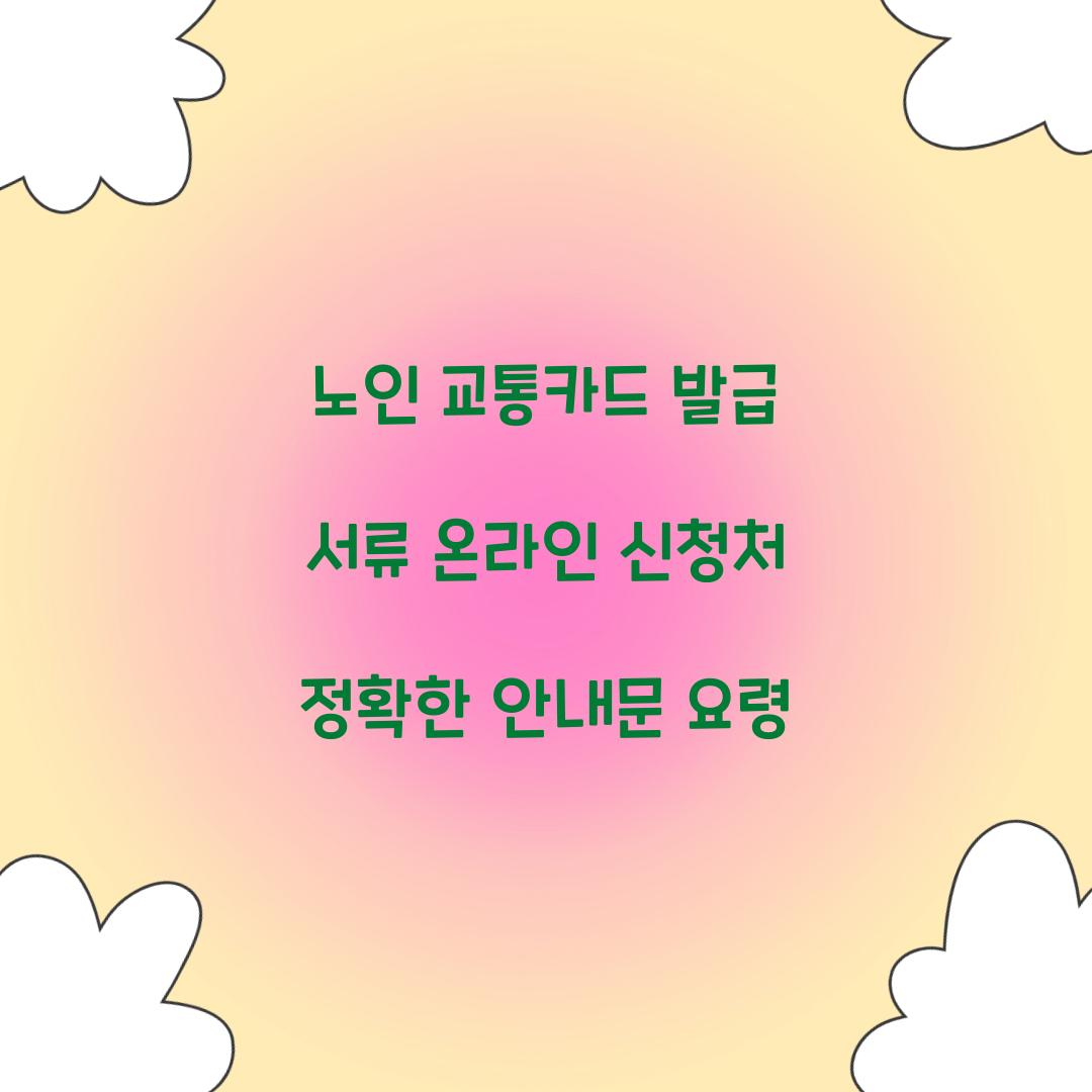 노인 교통카드 발급