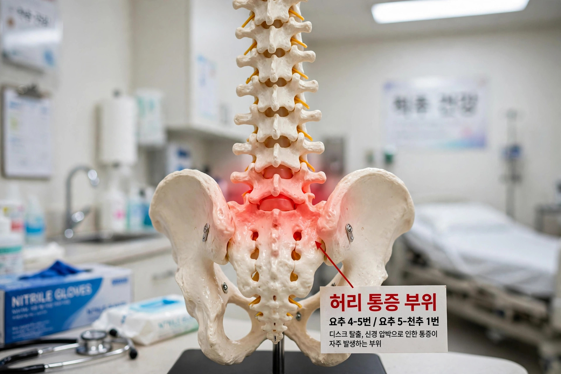 척추 모형으로 보는 허리 구조