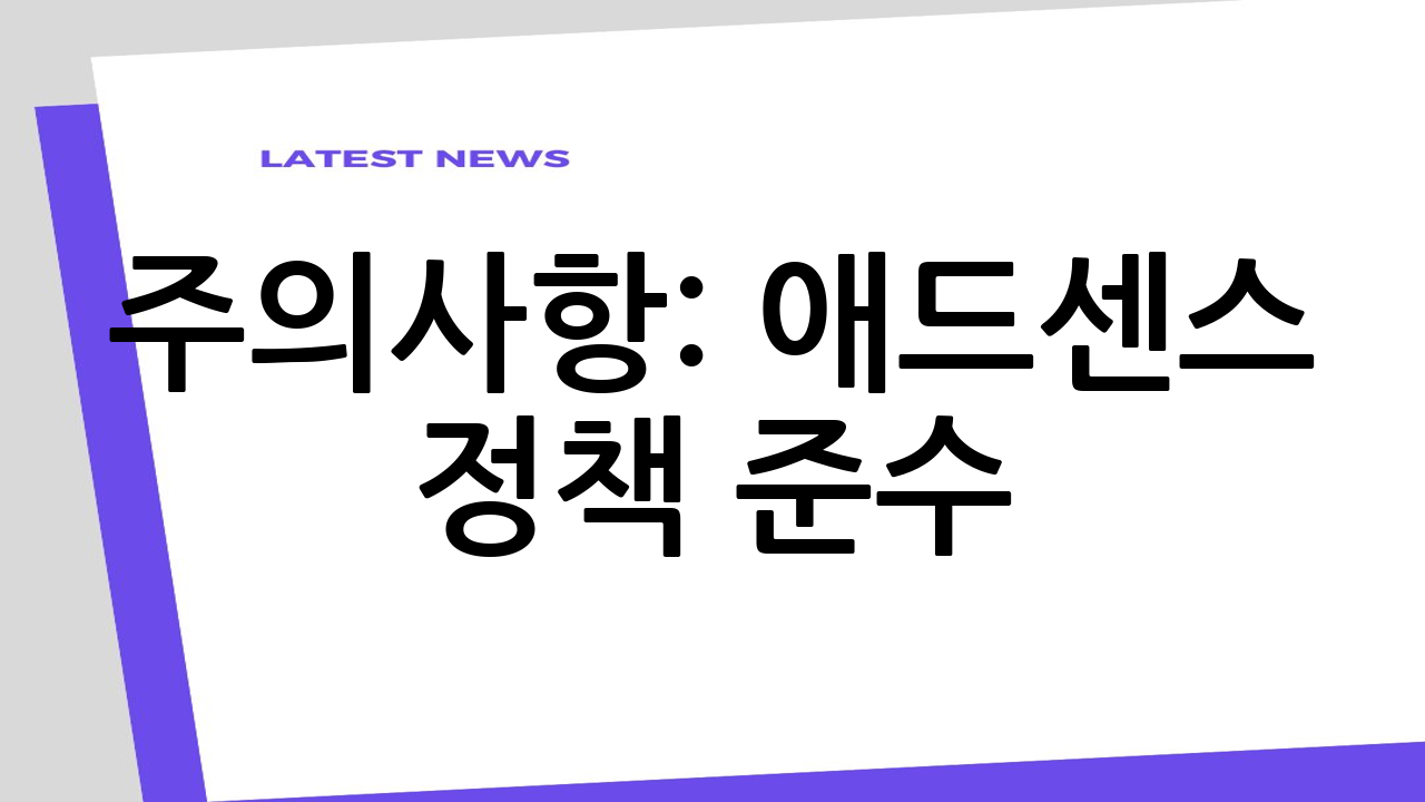 주의사항: 애드센스