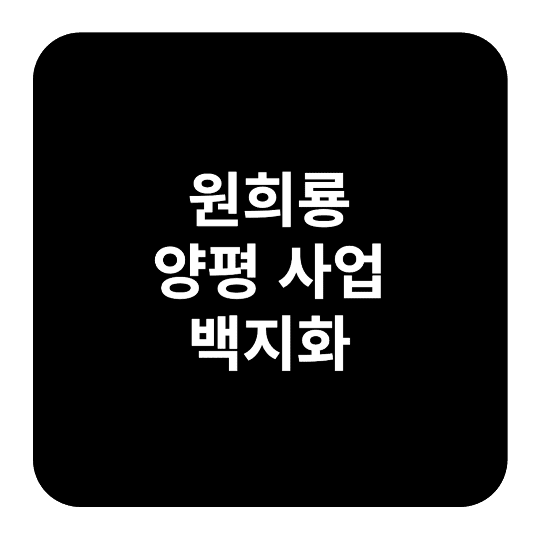 원희룡 양평 사업 백지화