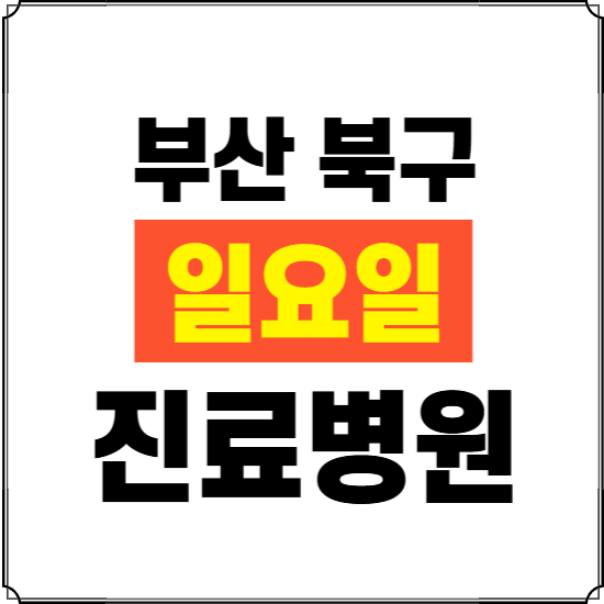 부산 북구 일요일 진료병원 찾기 ❘ 24시 휴일 주말 응급 야간 심야 문여는 병원