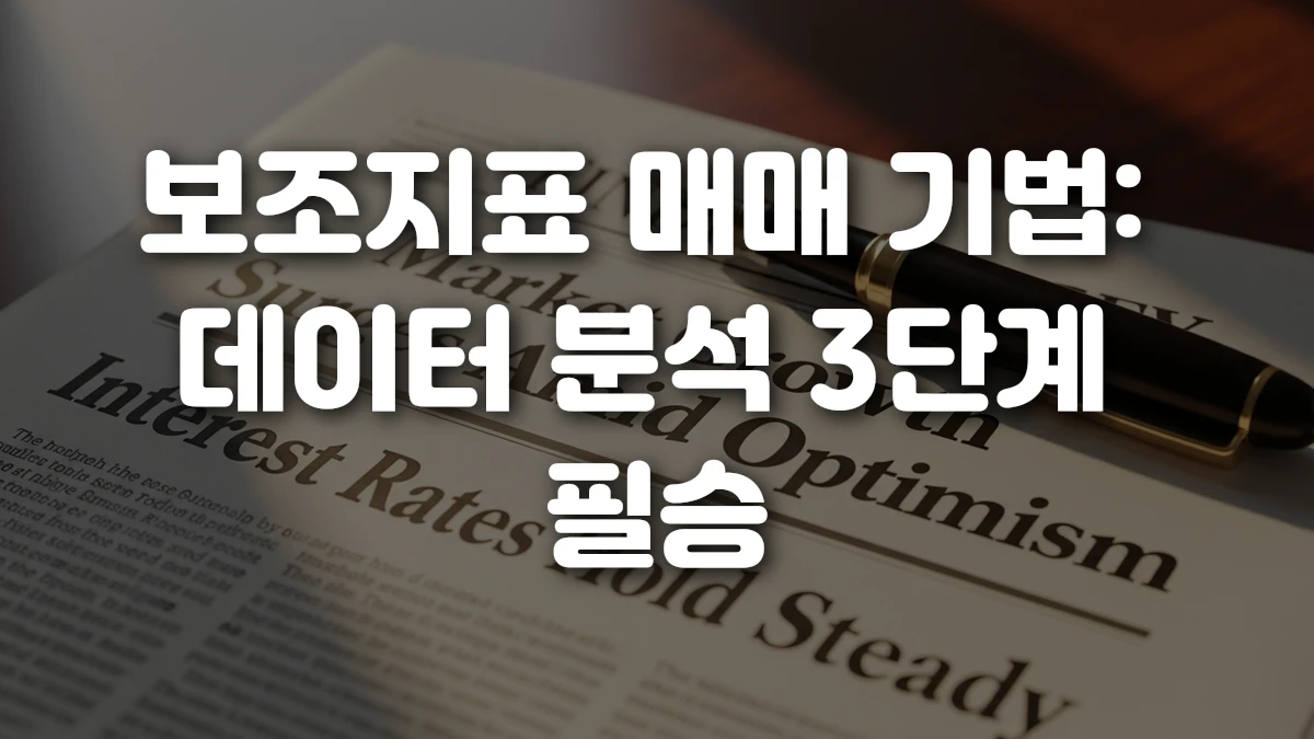 보조지표 매매 기법 데이터 분석 3단계 필승