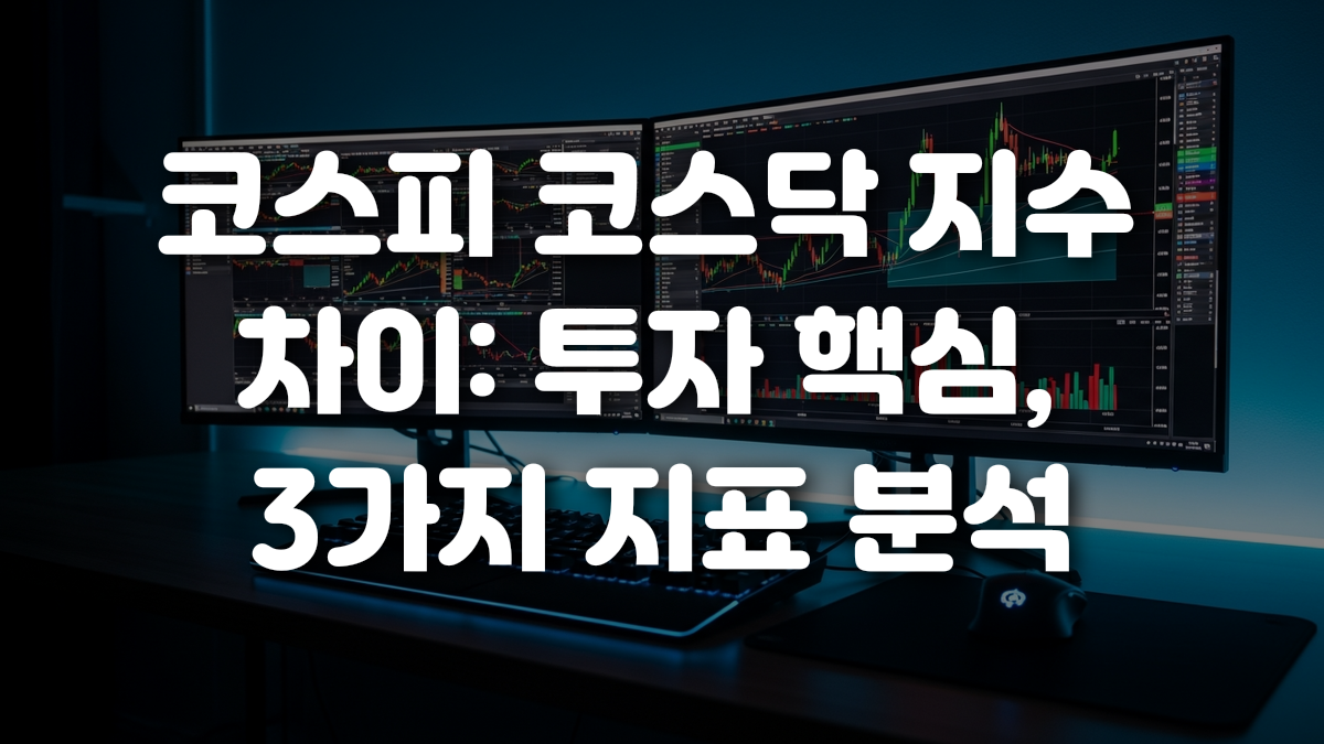 코스피 코스닥 지수 차이 투자 핵심 3가지 지표 분석