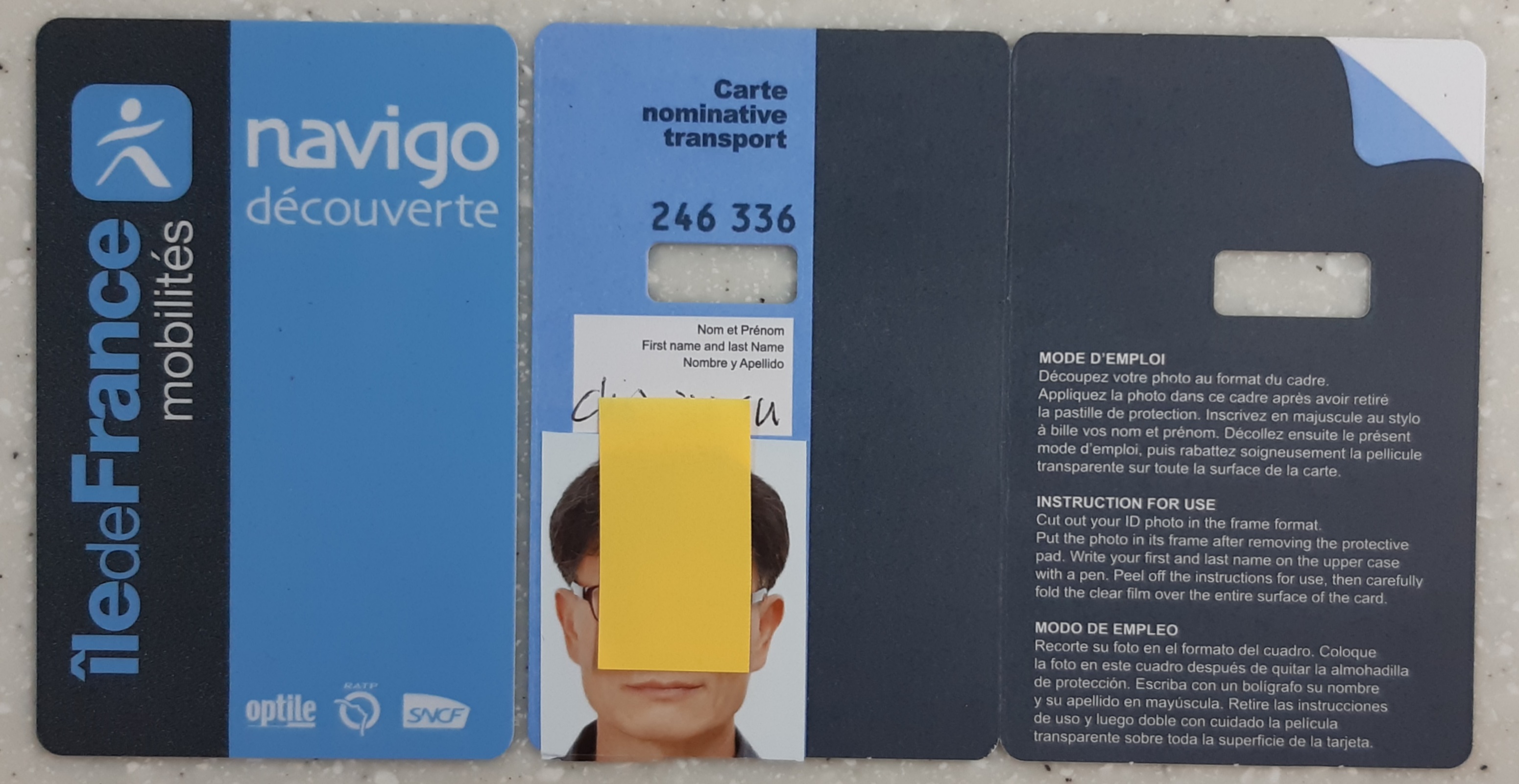 파리 교통 패스 Navigo Découverte