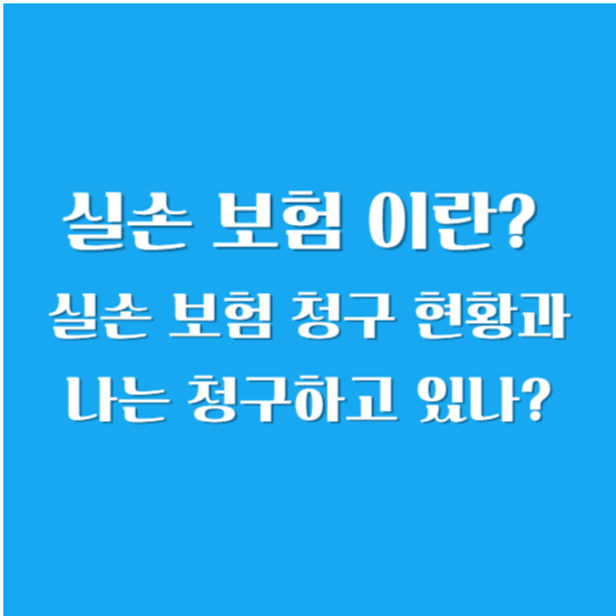 실손 보험 이란? 실손 보험 청구 현황과 과연 나는 청구하고 있나?