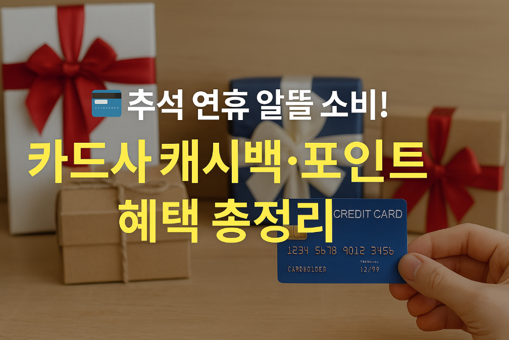 추석 연휴 알뜰 소비! 카드사 캐시백·포인트 혜택 총정리