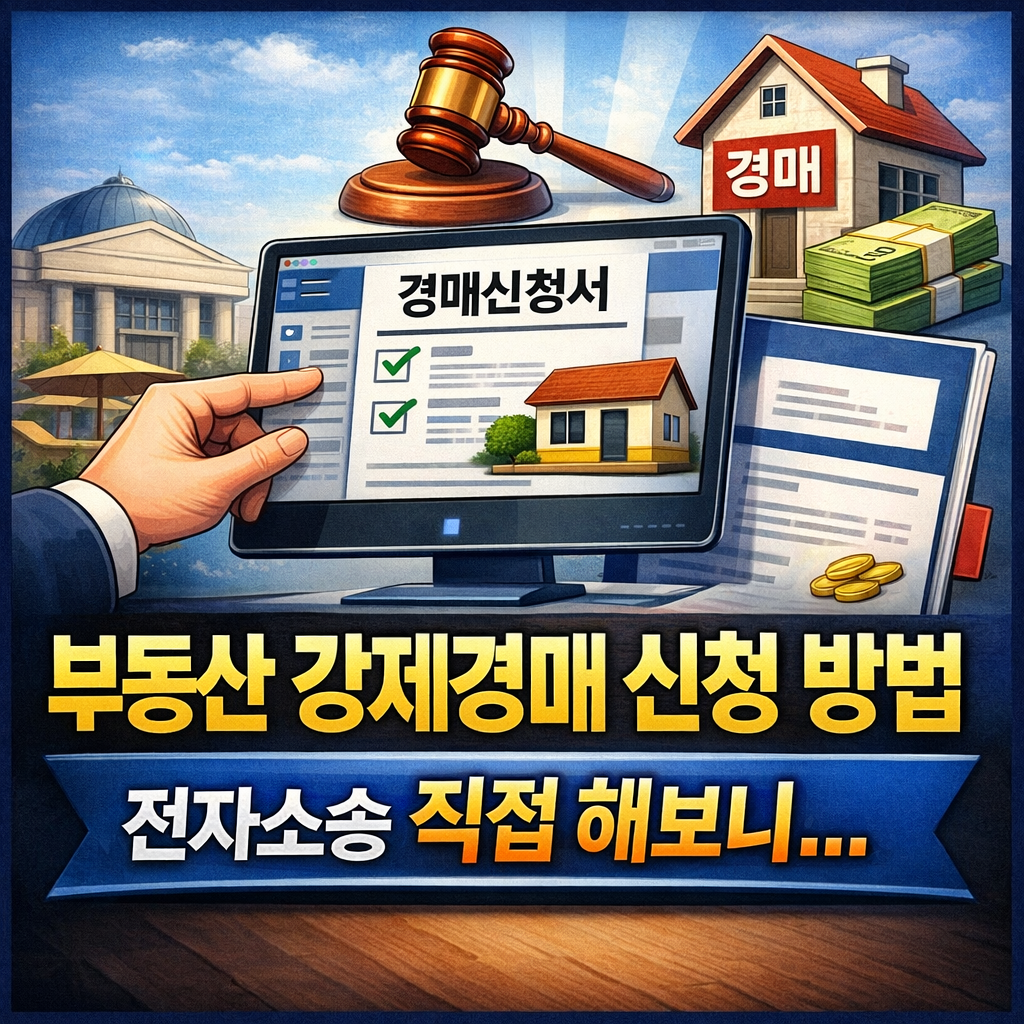 부동산 강제경매 신청 방법 전자소송 진행 과정 경매신청서 화면 설명 이미지