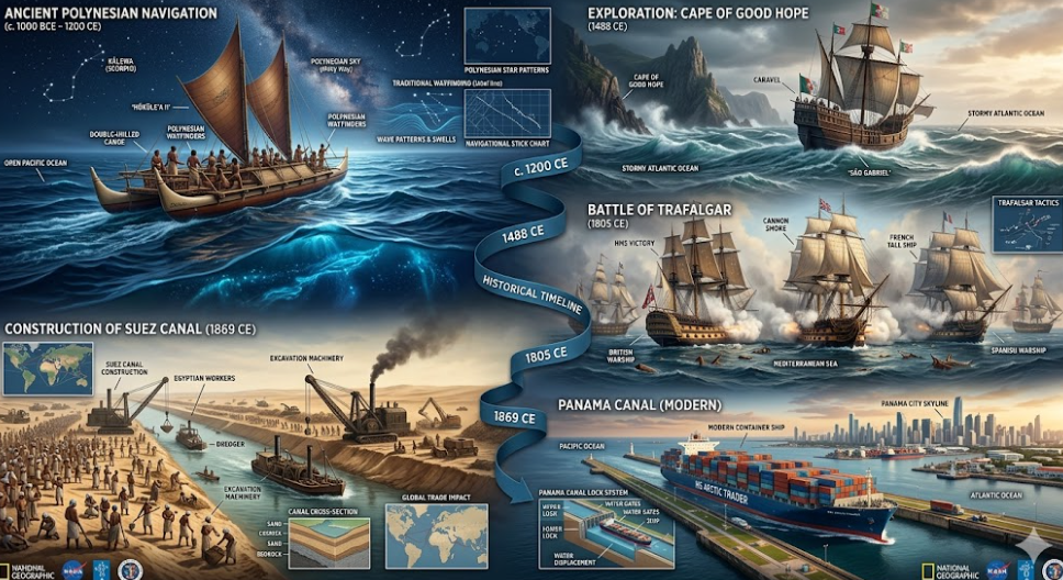 해양이 인류 문명사를 바꾼 결정적 순간들 도식