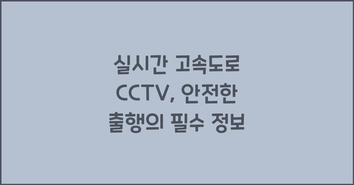 실시간 고속도로 cctv