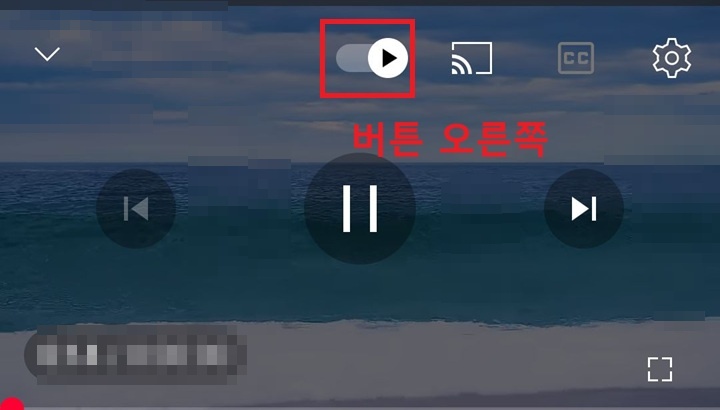 화면 상단 자동 재생 버튼 오른쪽으로 되어있음