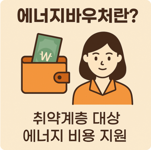에너지바우처 - 취약계층 대상 에너지 비용 지원 요약 이미지
