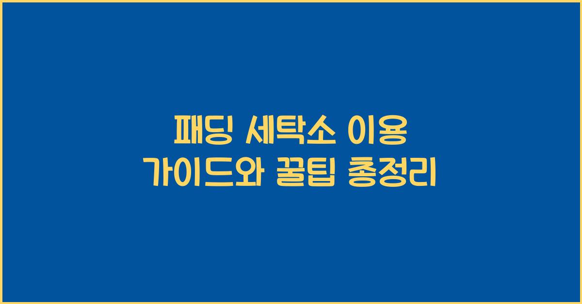패딩 세탁소