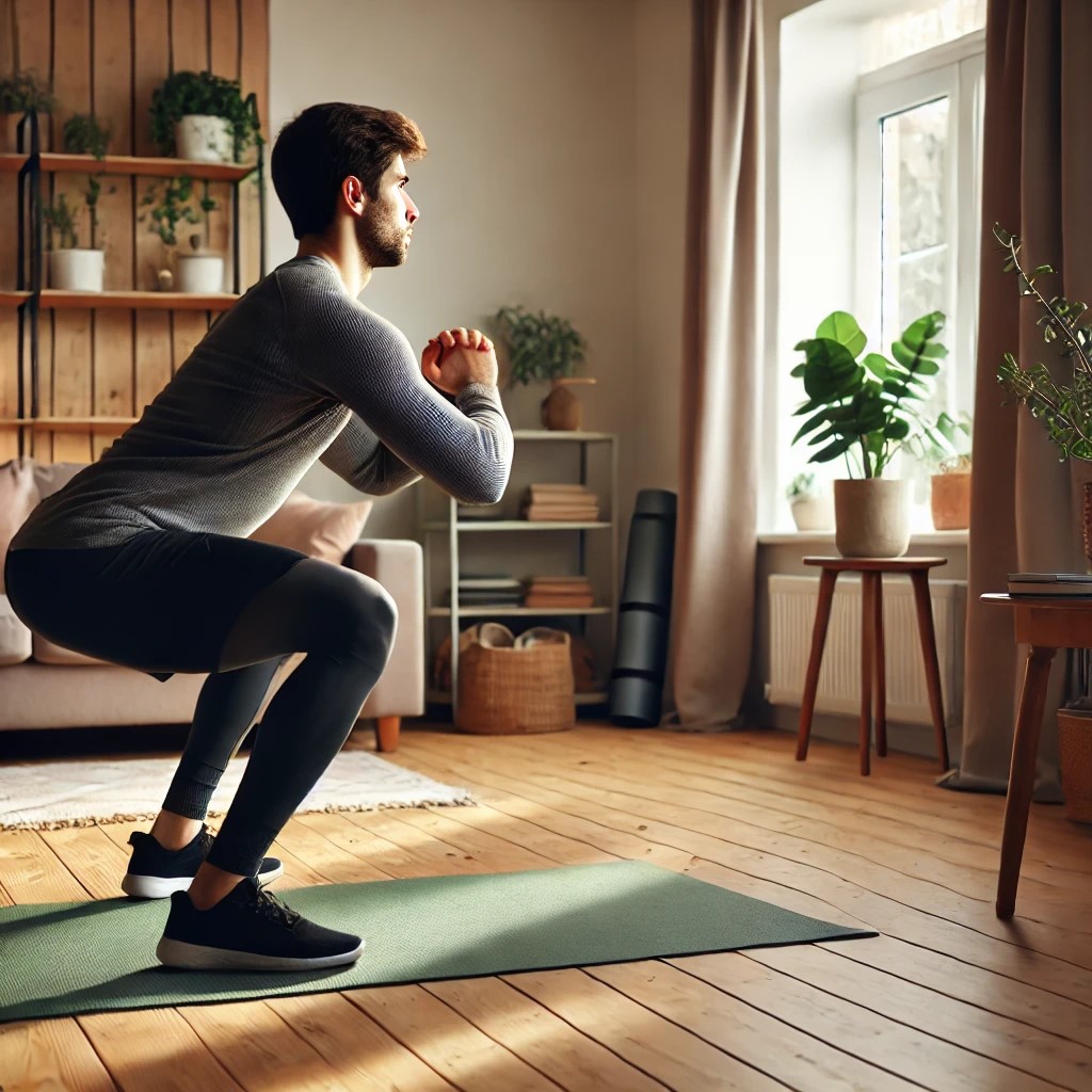 Squatting at home without weights