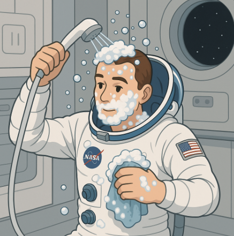 우주인은 어떻게 씻을까