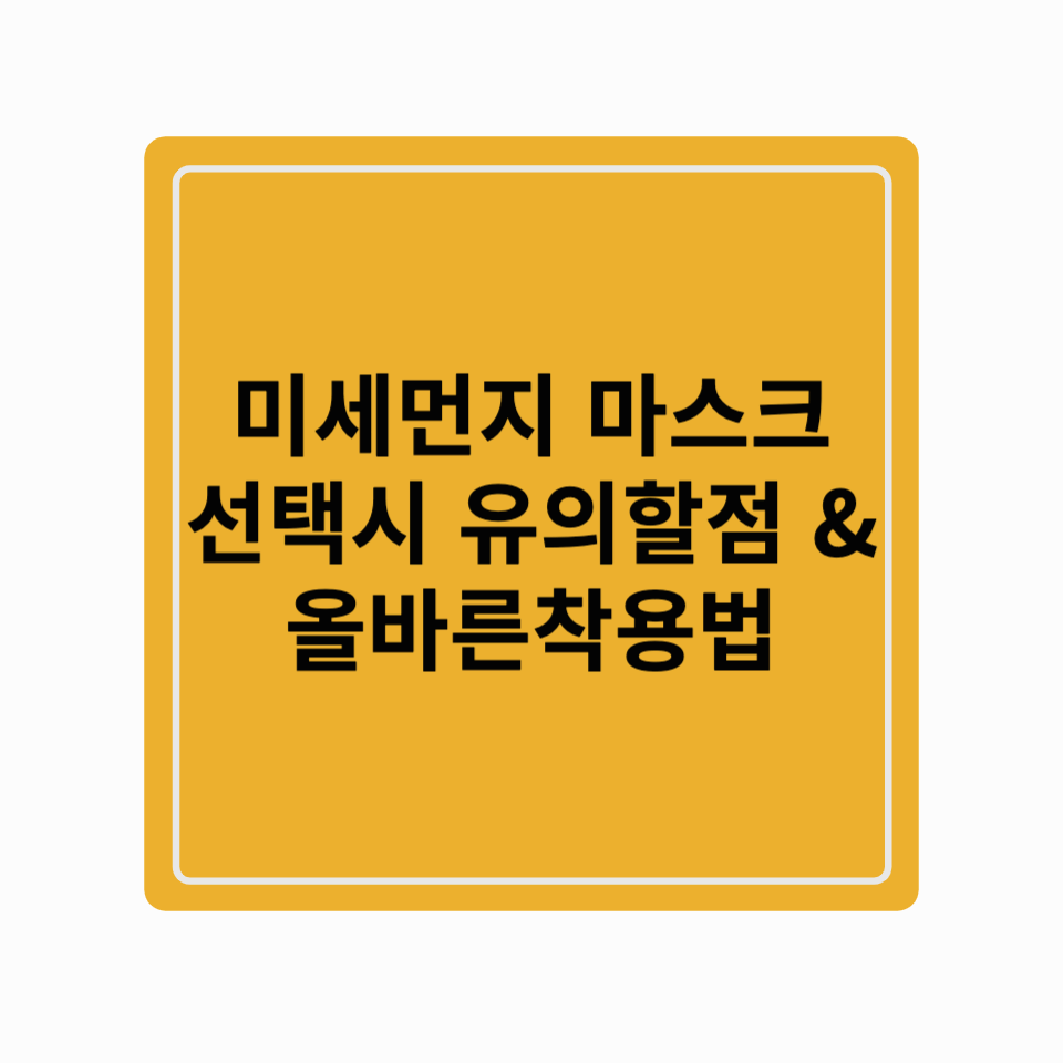 미세먼지마스크추천