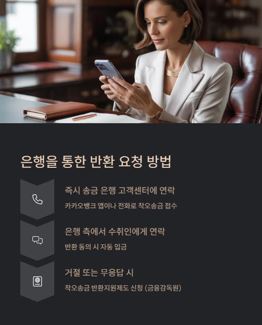 은행을 통한 반환 요청 방법