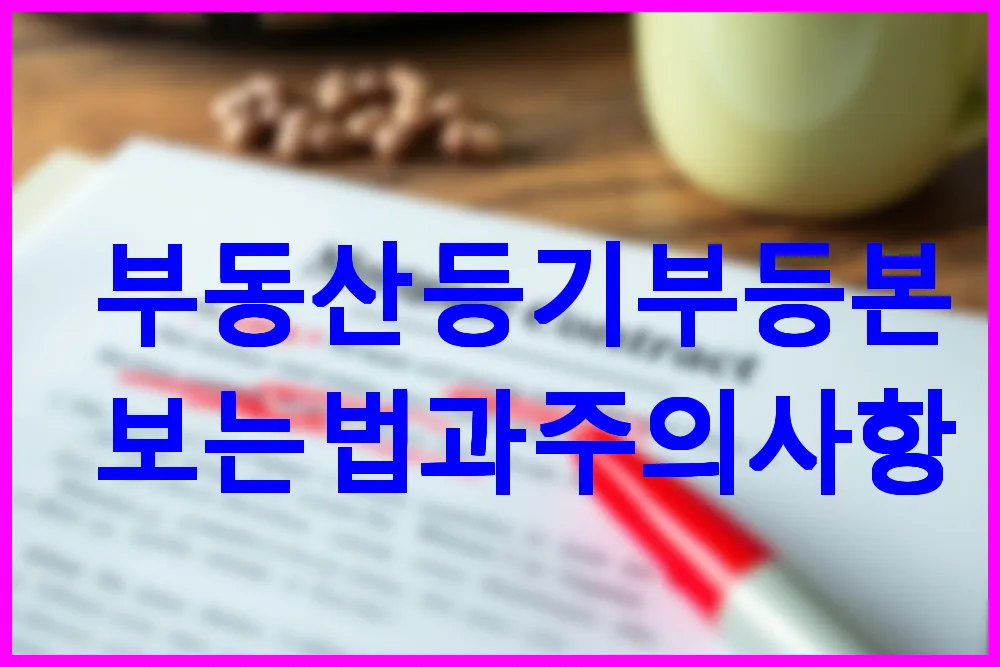 부동산 등기부등본 보는 법과 주의사항