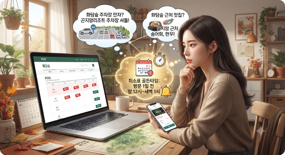 화담숲 입장권&middot;모노레일 예약하기 ai이미지
