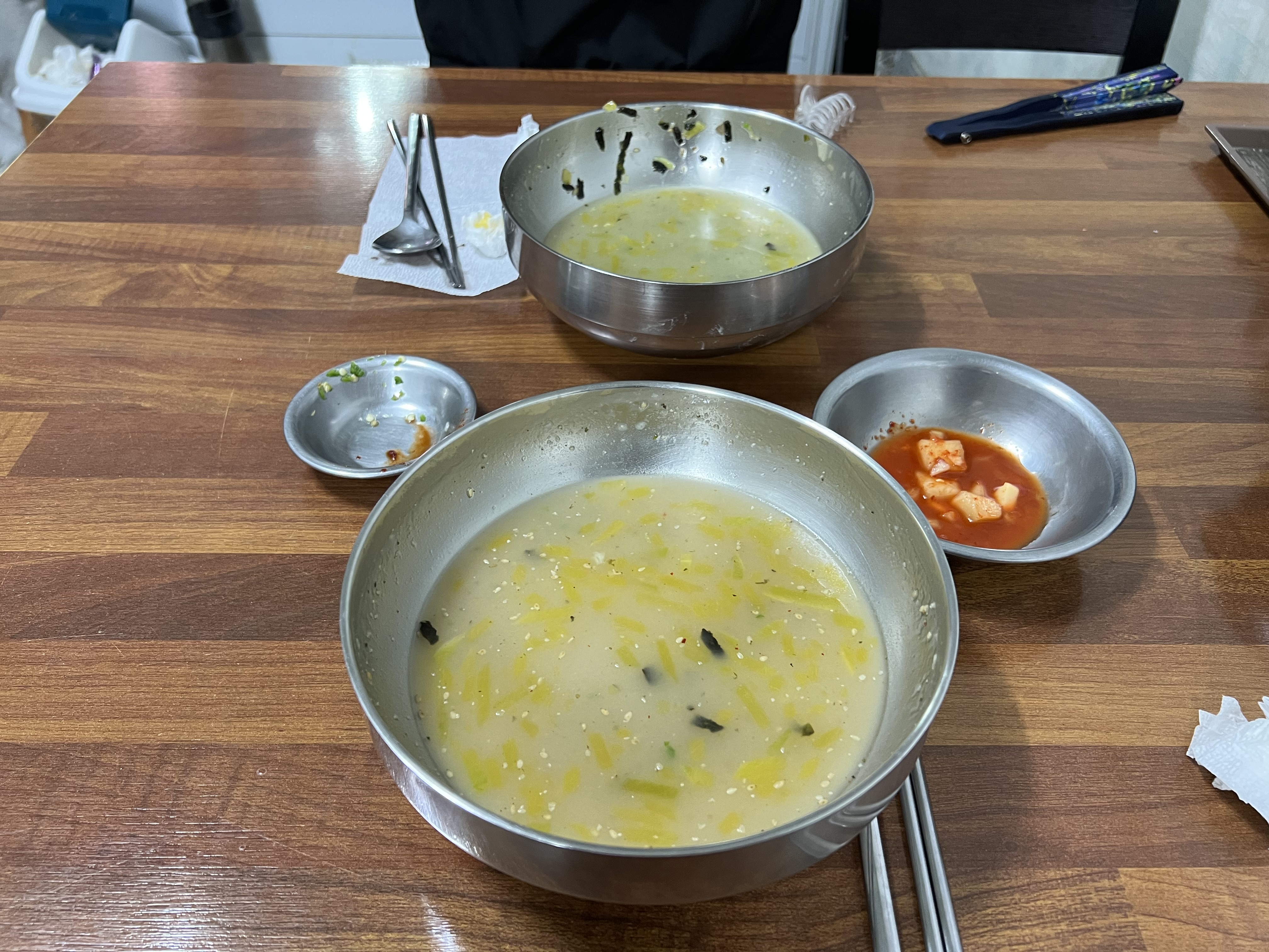 다 먹은 칼국수 사진