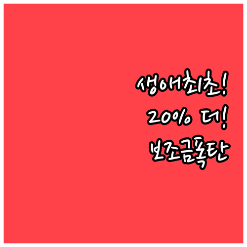 생애 최초 전기차 보조금 20퍼센트 ..