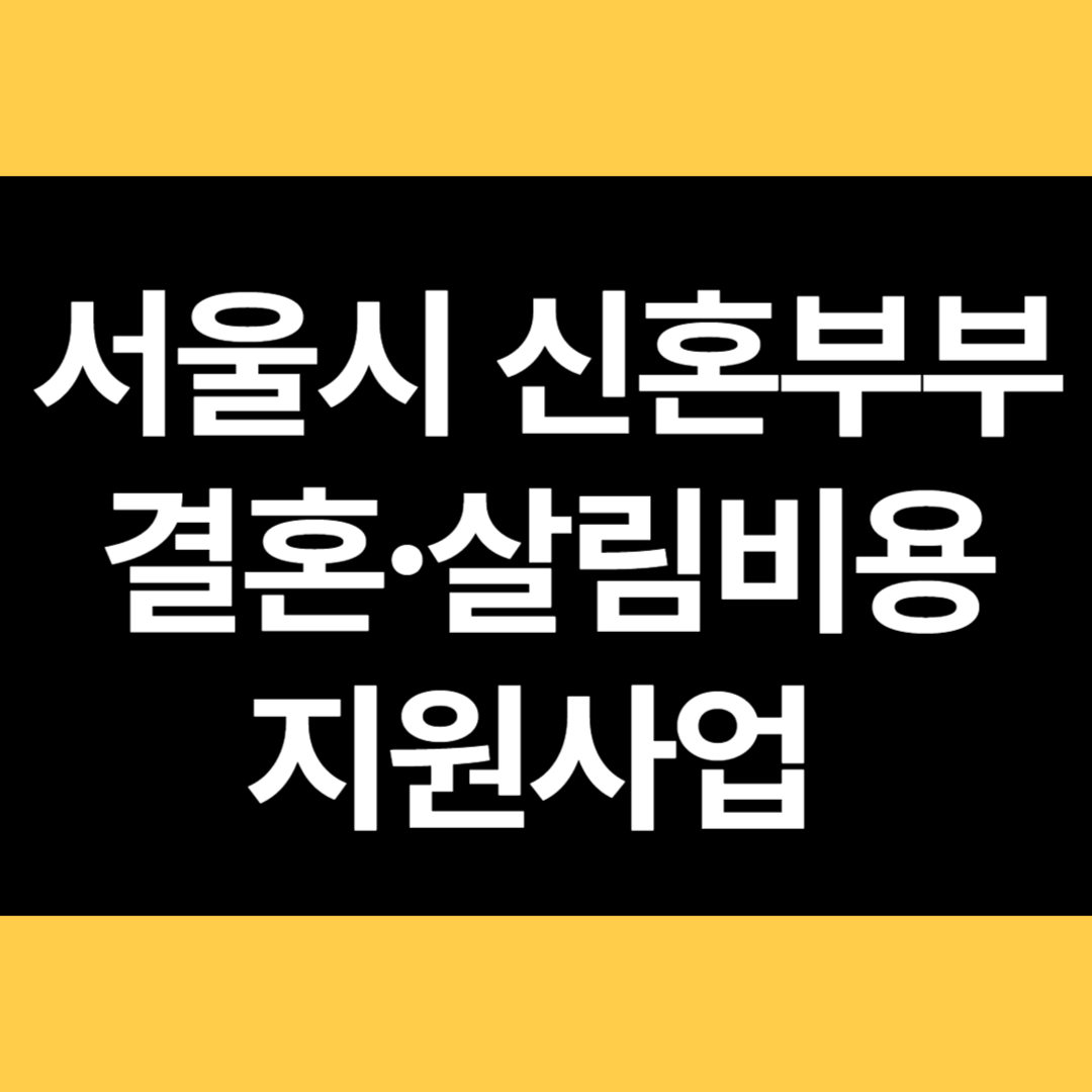 서울시 신혼부부 결혼·살림비용 지원사업 썸네일