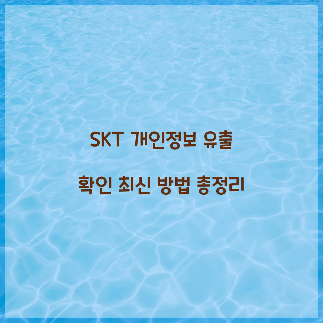SKT 개인정보 유출 확인