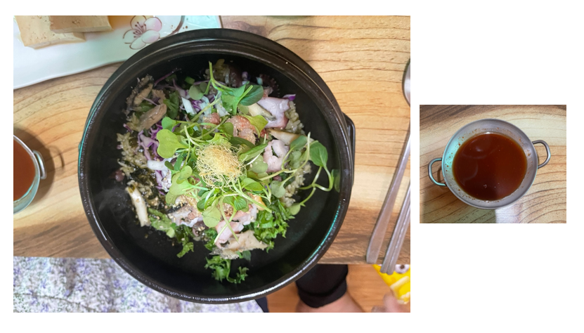 해물돌솥비빔밥과 양념장