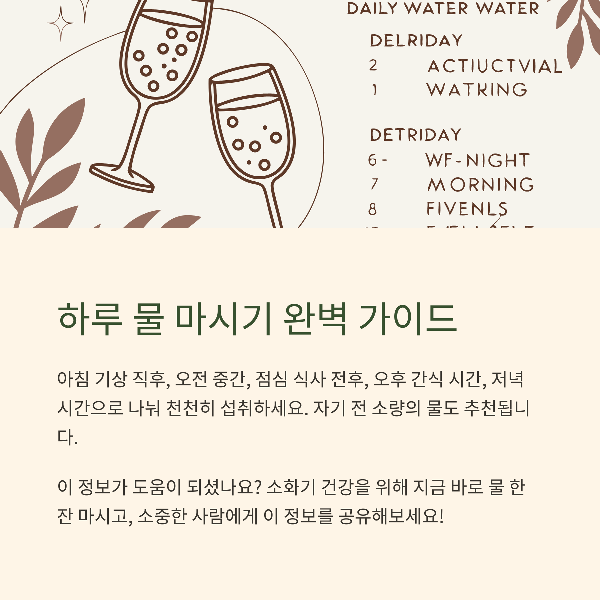 수분 섭취, 하루 중 어떻게 나눠 마셔야 할까?