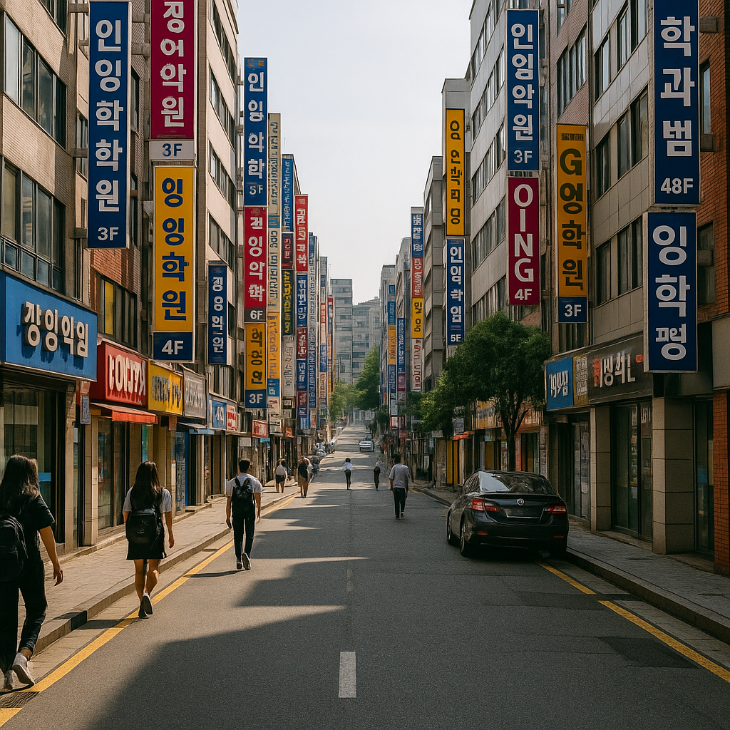 대치동학원가 풍경