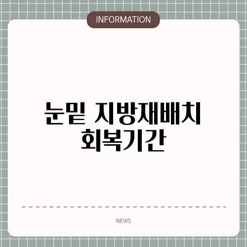 눈밑 지방재배치 회복기간