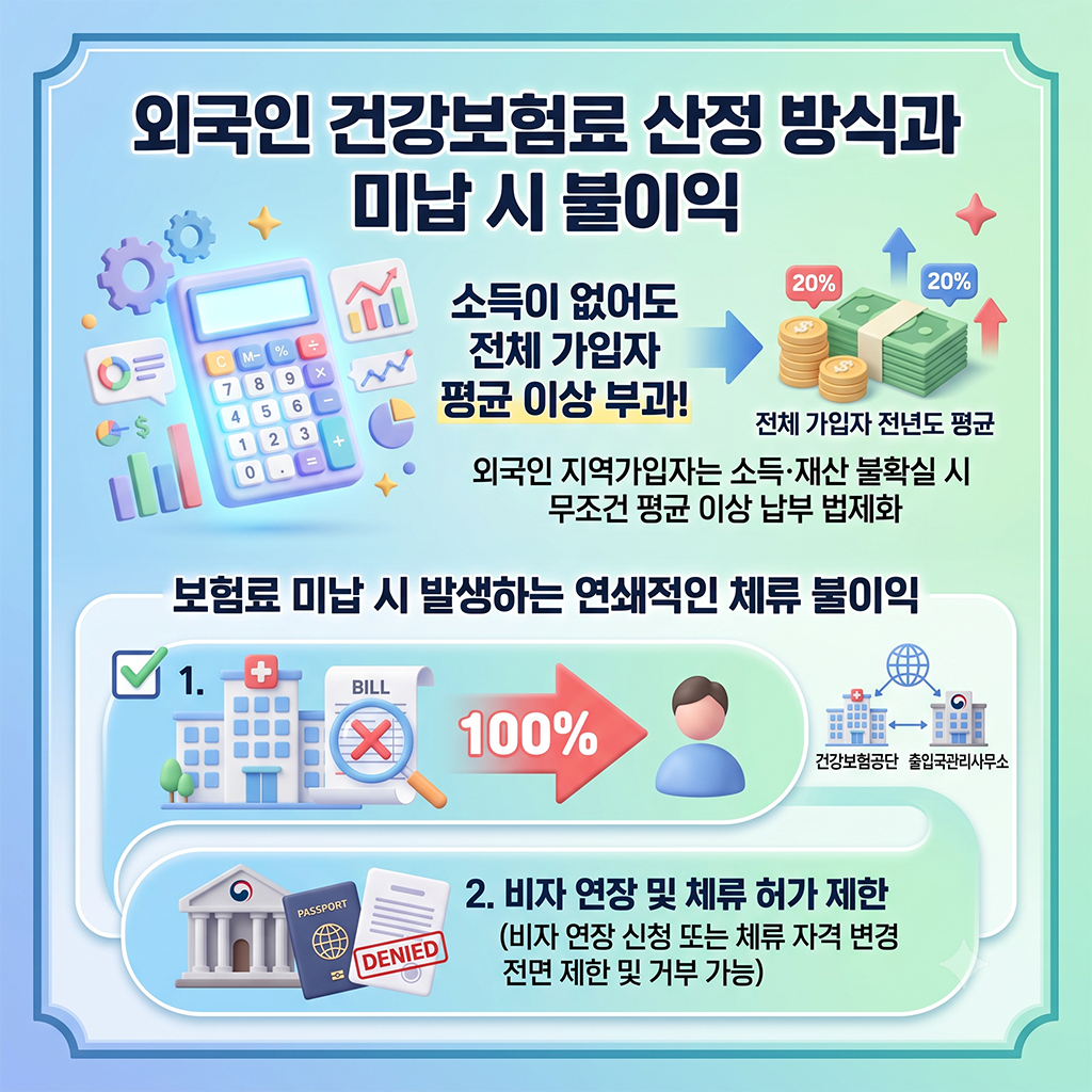 외국인 건강보험료 산정 방식과 미납 시 불이익