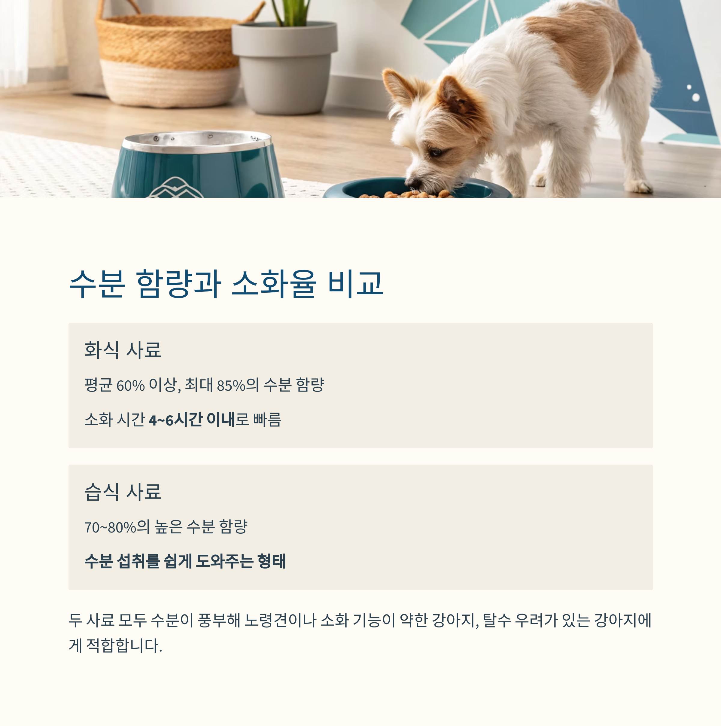 수분 함량과 소화율 비교