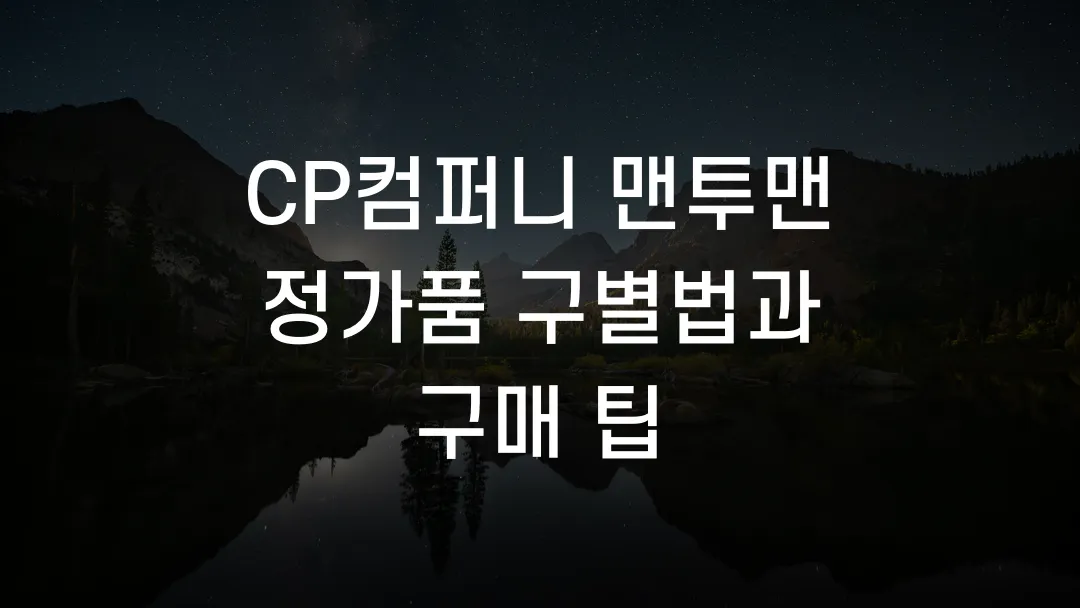 CP컴퍼니 맨투맨 정가품 구별법과 구매 팁