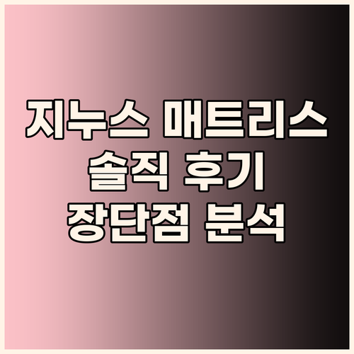 지누스 매트리스 실제 사용 후기 장단..
